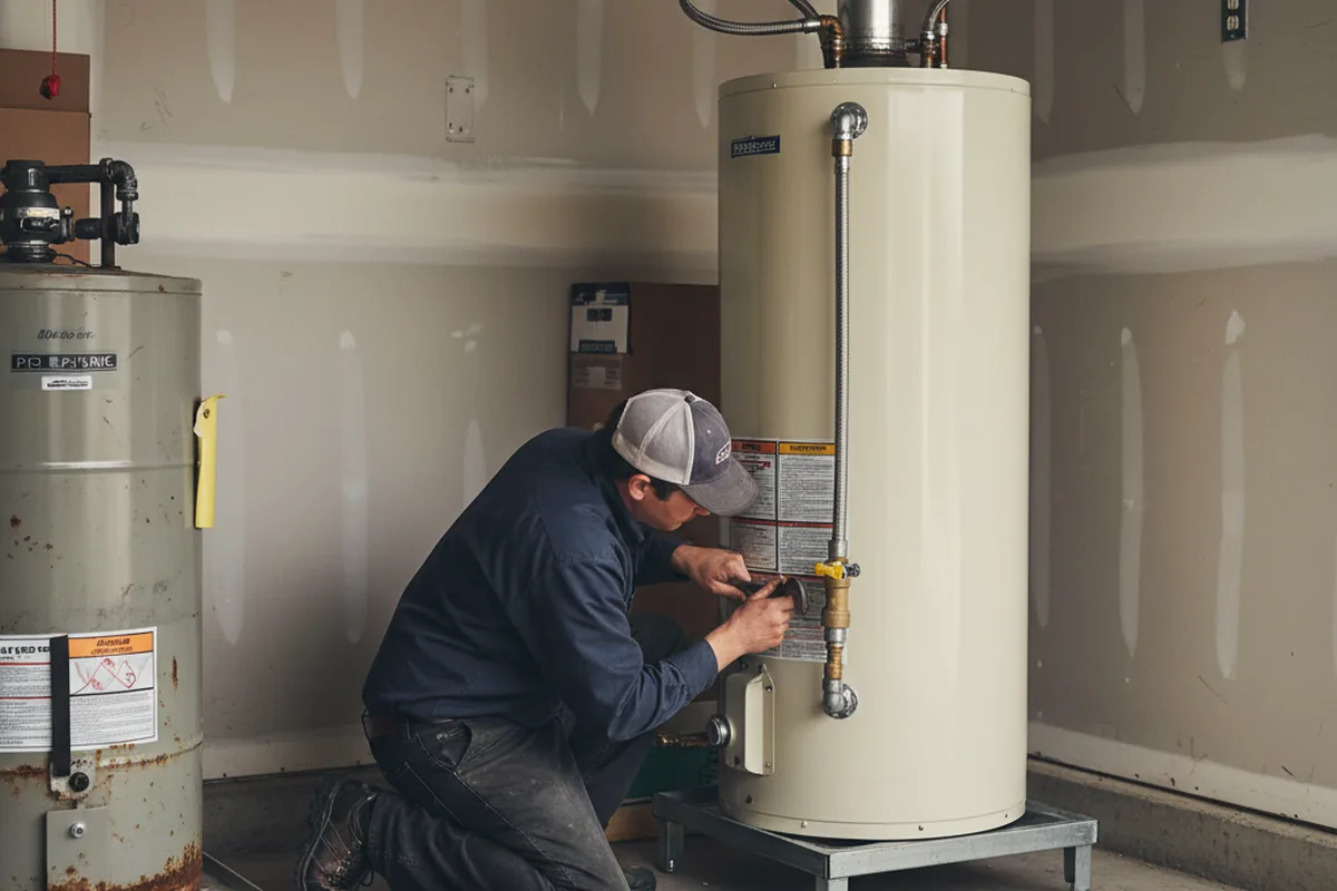 Water heater and shutoff valve replacement in Santa Anna